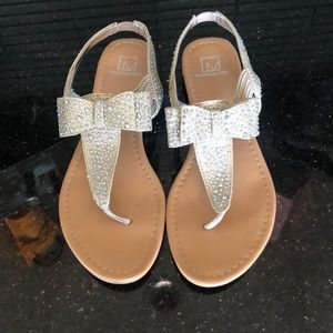 Fancy flat thong sandals. Material girl